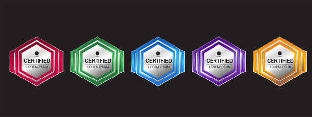 Premium Certificate Badge Hexagon Template Vector Illustration