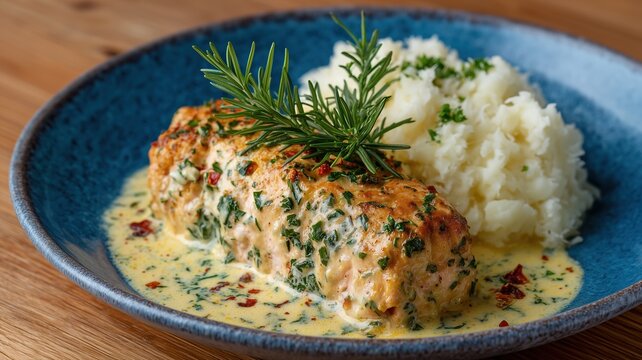 Pf&auml;lzer K&uuml;che, Saumagen mit Sauerkraut und Kartoffelp&uuml;ree in rustikal-frischer Pr&auml;sentation