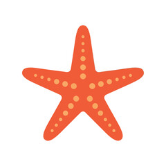 Obraz premium Starfish vector clipart isolated on white background, flat cartoon sea animal illustration