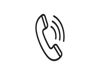 A simple line drawing of a ringing telephone