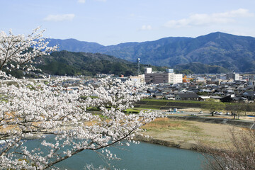 愛媛県大洲市　大洲城から見た大洲市内