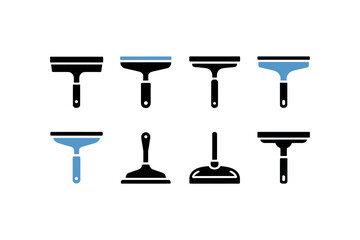 Various Squeegee Cleaning Tools Icons