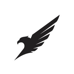 Fototapeta premium Abstract graphic of a soaring bird with spread wings symbol of freedom