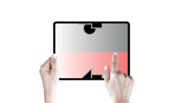 Tablet Horizontal Scroll Down Single &ndash; Modern Touchscreen Device Presentation, Animated Screen Showcase, Website and App UI UX Interface Display, Professional Digital Template