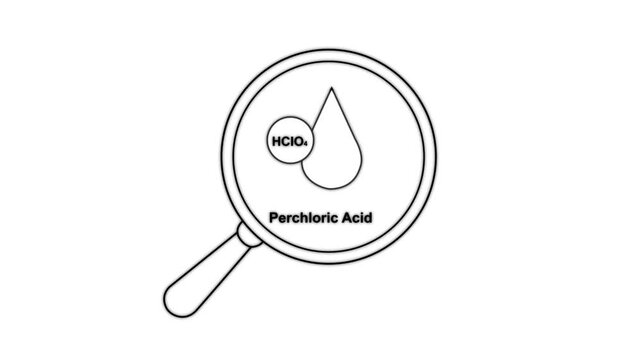 Perchloric Acid Magnified - Chemical Compound Illustration.