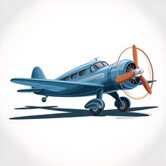 Vintage propeller plane soaring gracefully over an open sky with artistic detailing