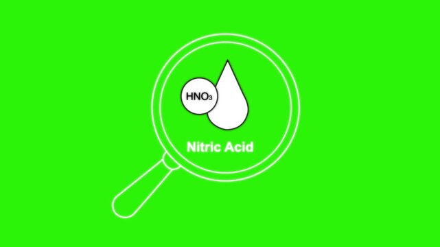 Nitric Acid Illustration - Chemical Compound and Magnifying Glass.