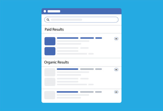 Search Engine Results Page UI Vector &ndash; SEO, Paid & Organic Results Interface