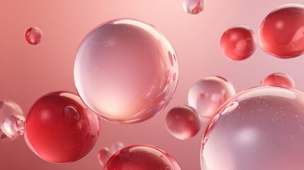 Abstract 3D Glass Bubbles Background In Soft Pink For Creative Design And Visual Impact