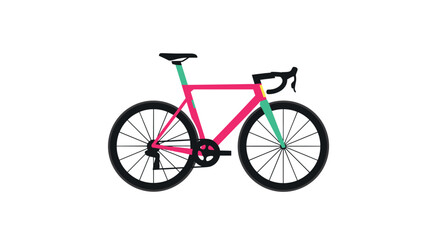 Fototapeta premium Vibrant road bicycle with pink frame and mint green accents.
