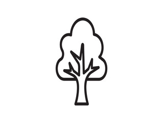 Obraz premium Simple line drawing of a tree