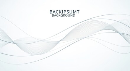 Minimalist White Background with Wavy Lines.