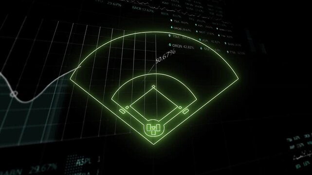 Brief black frame ending neon arcs drawing into HUD rate labels sliding charts pulsing showing data
