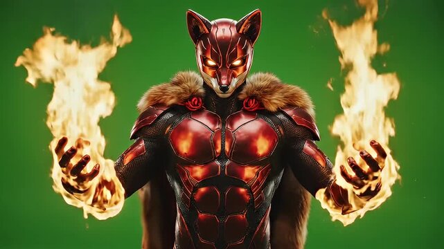 Daredevil Superhero with Fiery Fists.