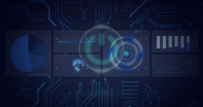 Faint scan appearing, causing central HUD spinning and pulsing, showing data flow, stabilizing UI