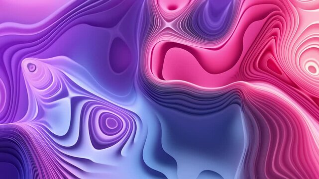 Layered abstract topography background animation, Abstract layered paper-cut landscape in gradients animated