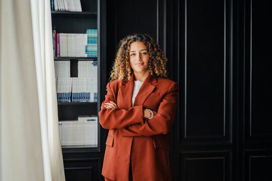 Businesswoman in a red blazer
