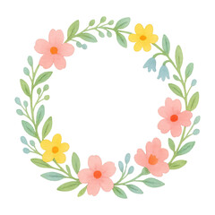 Obraz premium PNG Colorful floral wreath illustration.