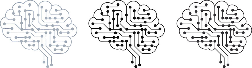 Brain maze icon set