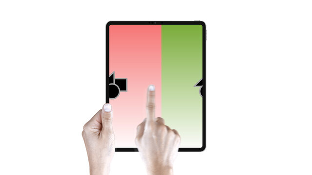 Tablet Vertical Swipe Left Single &ndash; Modern Touchscreen Device Presentation, Animated Screen Showcase, Website and App UI UX Interface Display, Professional Digital Template