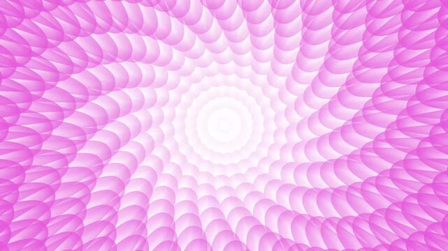 Concentric scalloped pattern forming a radial abstract tunnel background animation