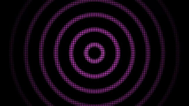 Concentric halftone circle pattern abstract background animation, Concentric circular halftone forming rings, minimalist abstract graphic animated