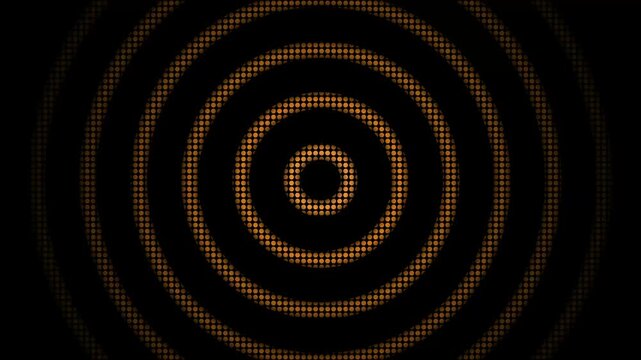 Concentric halftone circle pattern abstract background animation, Concentric circular halftone forming rings, minimalist abstract graphic animated