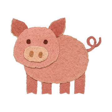 PNG Cute textured pig illustration