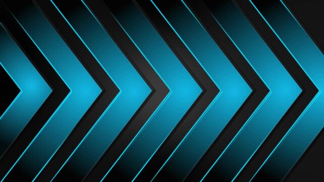 Chevron layered abstract background animation, Abstract pattern of layered chevrons background with glowing edges and diagonal depth