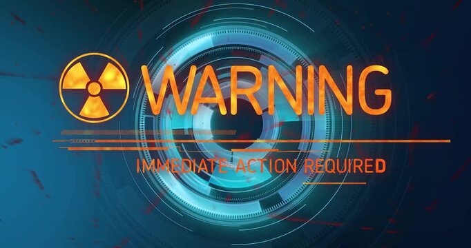 Trefoil pulsing causing HUD rings rotating expanding WARNING growing caption forming urgent action