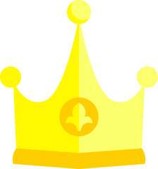 Simple Golden Royal Crown Symbol Illustration