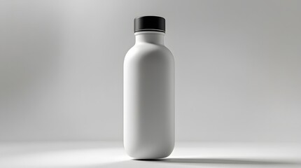 Premium Matte White Metal Drink Bottle Floating Mockup on Studio Background
