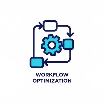 Workflow Optimization Concept Icon with Gears and Circular Arrows Animation