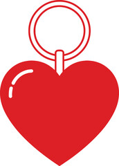 Obraz premium Minimalist heart keychain vector illustration featuring love symbol accessory romance gift design collection