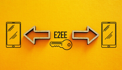 End To End Encryption E2EE Concept, Secure Messaging, Private Communication, Data Protection,...