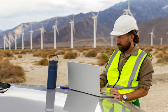  Wind Turbine Technician works outdoors 