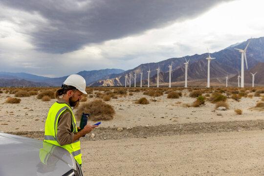  Wind Turbine Technician landscape on cell phone 