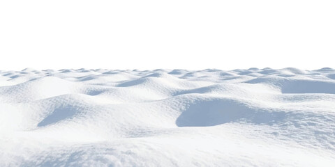 A close-up view of a vast snowfield with gentle rolling drifts under a bright white sky © Victor creative 