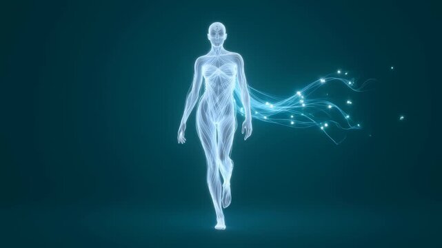 Digital Animation of Human Anatomy Walking with Neural Data Flow