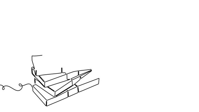 Line money one continuous finance art graph financial icon coin single. Growth one line money chart sketch cash concept hand investment business arrow vector drawing bank doodle background lineart bag