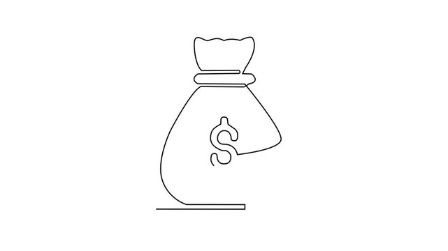 Line money one continuous finance art graph financial icon coin single. Growth one line money chart sketch cash concept hand investment business arrow vector drawing bank doodle background lineart bag