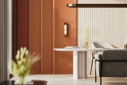 Modern office interior with copyspace, 3d render