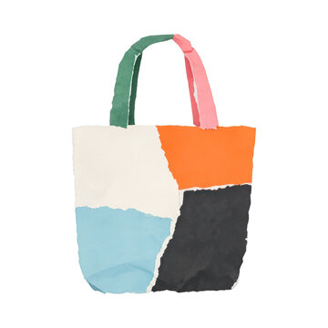 PNG Colorful abstract tote bag illustration.