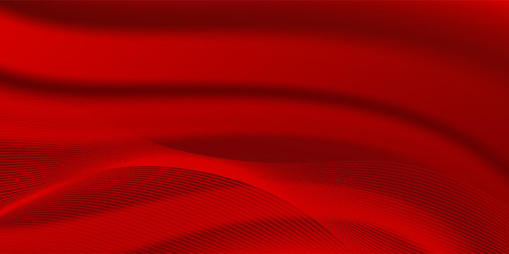 Luxury red satin smooth fabric background. Abstract background luxury red cloth or liquid wave or wavy folds of silk satin background. Red silky fabric. Decoration element for design.