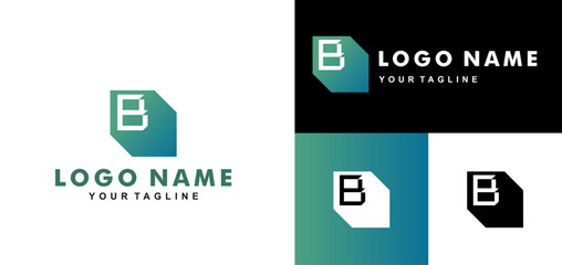 Letter b block logo design vector template. Editable File.  © Makdsgn