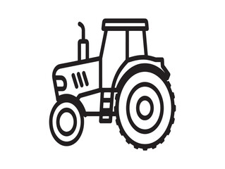 Obraz premium A simple line drawing of a tractor with large wheels and a flat top