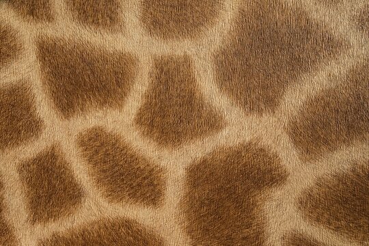 Extreme macro of giraffe skin pattern, high-resolution natural animal print texture for exotic design and fashion background.