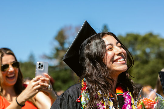 Celebrating Graduation at a Sunny Outdoor Ceremony