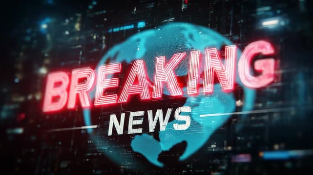 Dynamic breaking news display highlighting global events in vibrant 4k quality