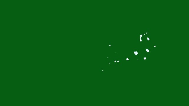 Splash liquid doodle explosion with fluid wave motion, milk drop splash details, floating bubble particles and smooth eye friendly 2D cartoon animation on green background in 4K
